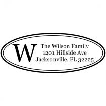 Monogram Oval Address Stamp