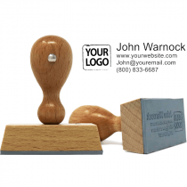 Logo Hand Stamp With Custom Text w/ Catalog Ink