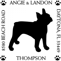Boston Terrier Pet Lover Dog Return Address Stamp