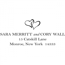 hearts rubber address stamp custom design