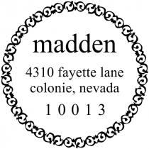 Madden Round Address Stamp