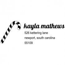 Mathews Candy Cane Address Stamp