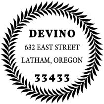 Devino Fern Round Address Stamp