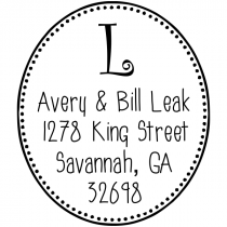 Avery Oval Monogram Address Stamp