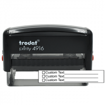 3 Line Box Form Custom Rubber Stamp