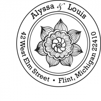 Henna Daisy Flower Return Address Stamp