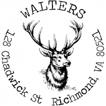 Deer Head Round Return Address Stamp