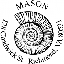 Snail Shell Round Return Address Stamp