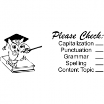 Feedback - Scholarly Owl Grading Rubric Rubber Teacher Stamp