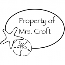 Property Of - Star Fish Teacher Name Rubber Teacher Stamp