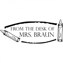From The Desk Of - Crayons Rubber Teacher Stamp