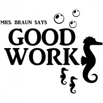 Feedback - GOOD WORK Seahorses Rubber Teacher Stamp