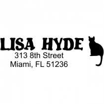 Posing Cat Return Address Stamp