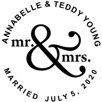 Mr & Mrs Save The Date Rubber Stamp