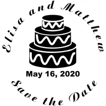 Cake Save The Date Rubber Stamp