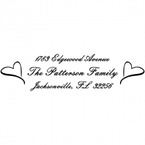 Twin Heart Custom Address Stamp