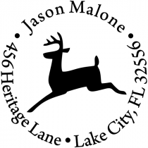 Leaping Reindeer Holiday Return Address Stamp