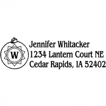 Monogram Ornament Holiday Return Address Stamp