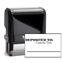 Custom DEPOSITED TO Date Space Mobile Check Deposit Rubber Stamp