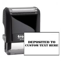 Custom DEPOSITED TO Mobile Check Deposit Rubber Stamp