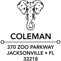 Proud Elephant Square Address Stamp