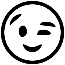 Wink Face Emoji Stamp