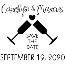 Wine Glass Heart Save the Date Stamp