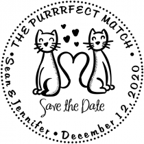 The Purrrfect Match Hearts Save the Date Stamp