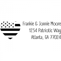 Return Address Patriotic Heart Flag Stamp