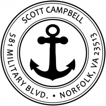 Return Address Navy Anchor Stamp