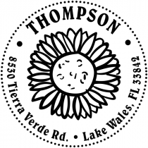 Sun Flower Thompson Address Stamp