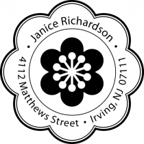 Designer Flower Address Stamp