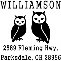 Horned Owls Address Stamp