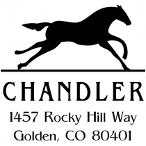 Running Horse Square Address Stamp