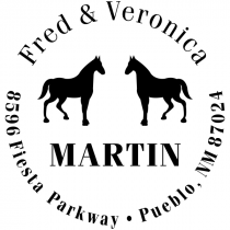 Double Horse Last Name Address Stamp