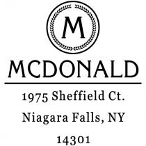 McDonald Monogram Return Address Stamp