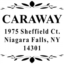 Caraway Leaf Deco Return Address Stamp