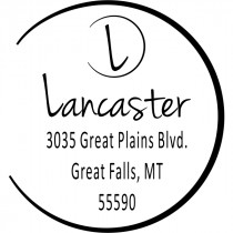 Lancaster Monogram Open Circle Address Stamp