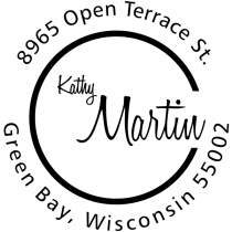 Martin Cursive Round Address Stamp