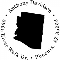 Arizona Round Address Stamp
