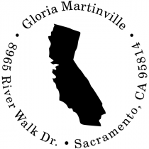 California Round Address Stamp