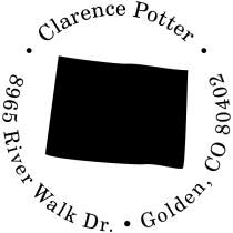 Colorado Round Address Stamp