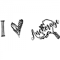 I Love Alaska Rubber Stamp