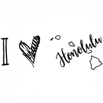 I Love Hawaii Rubber Stamp