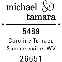 Line Dots Return Address Stamp
