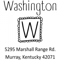 Cute Monogram Return Address Stamp