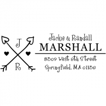 Hearts and Arrows Return Address Stamp