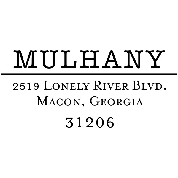 Mulhany Return Address Stamp