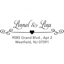 Heart Curly Return Address Stamp