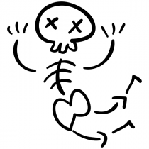 Jazz Hands Bones Halloween Craft Rubber Stamp